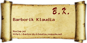 Barborik Klaudia névjegykártya